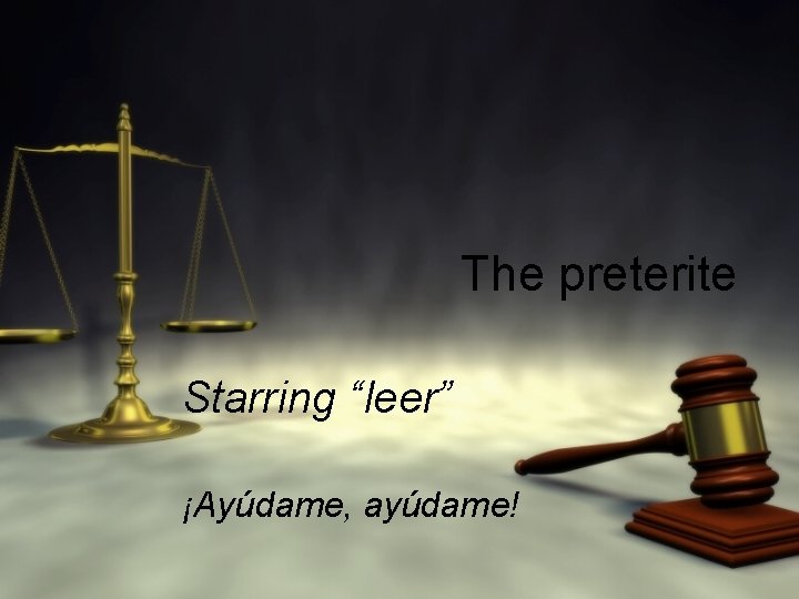 The preterite Starring “leer” ¡Ayúdame, ayúdame! 