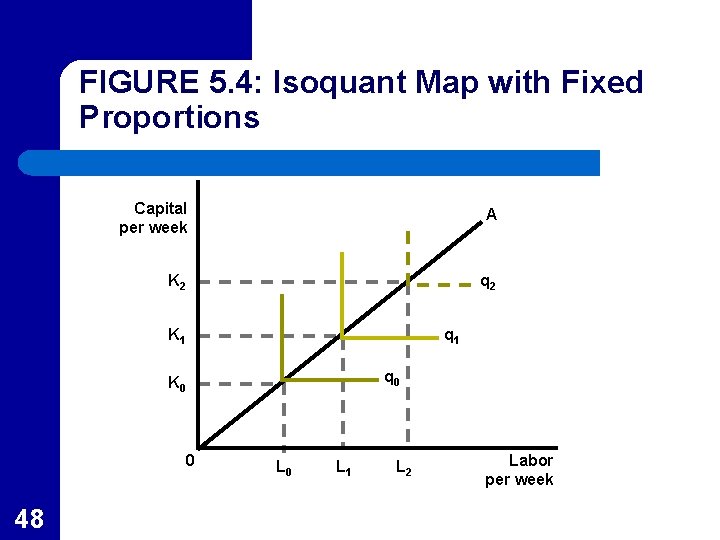 FIGURE 5. 4: Isoquant Map with Fixed Proportions Capital per week A K 2