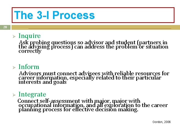 The 3 -I Process 28 Ø Inquire Ø Inform Ø Integrate Ask probing questions The 3 -I Process 28 Ø Inquire Ø Inform Ø Integrate Ask probing questions