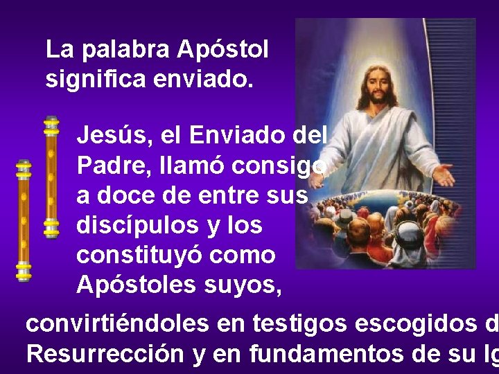 La palabra Apóstol significa enviado. Jesús, el Enviado del Padre, llamó consigo a doce