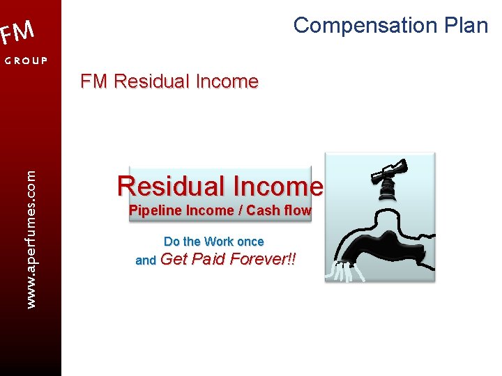 Compensation Plan FM GROUP www. aperfumes. com FM Residual Income Pipeline Income / Cash