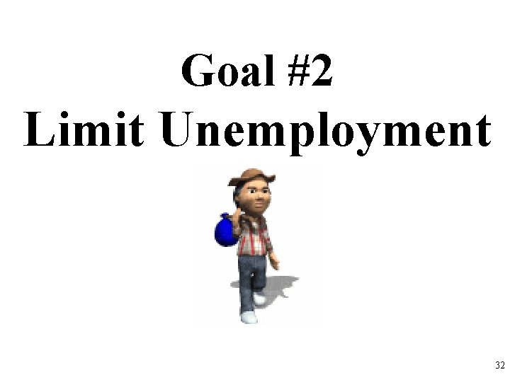 Goal #2 Limit Unemployment 32 