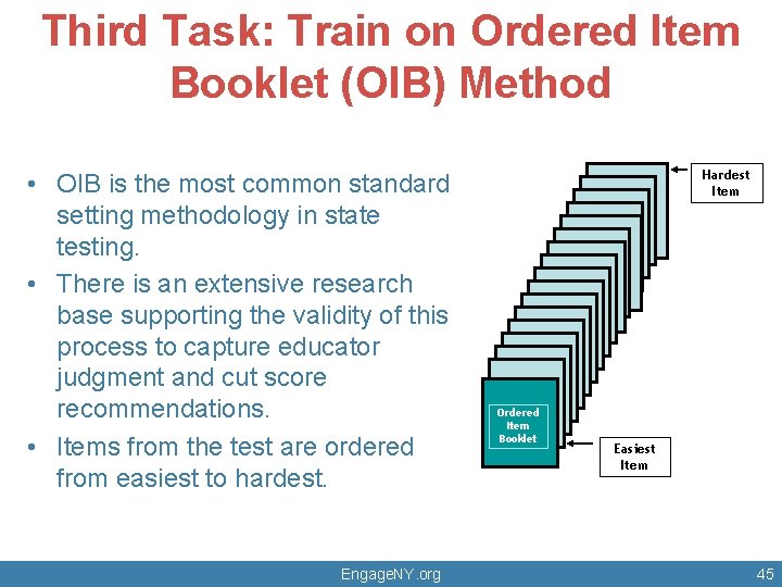 Third Task: Train on Ordered Item Booklet (OIB) Method • OIB is the most