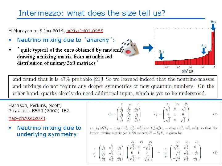 Intermezzo: what does the size tell us? H. Murayama, 6 Jan 2014, ar. Xiv: Intermezzo: what does the size tell us? H. Murayama, 6 Jan 2014, ar. Xiv:
