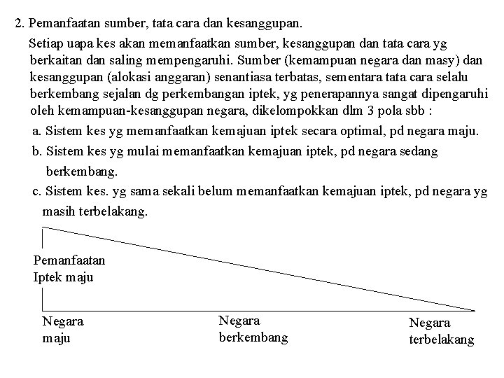 2. Pemanfaatan sumber, tata cara dan kesanggupan. Setiap uapa kes akan memanfaatkan sumber, kesanggupan