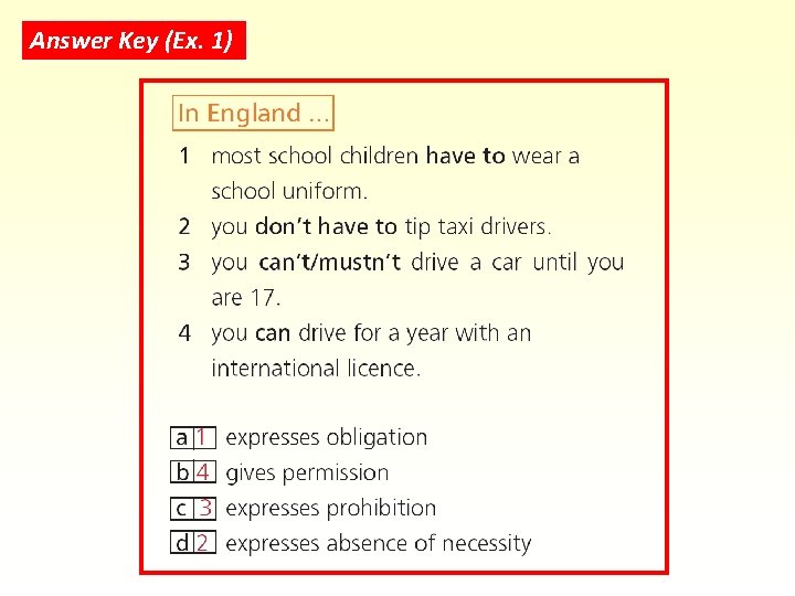 Answer Key (Ex. 1) 