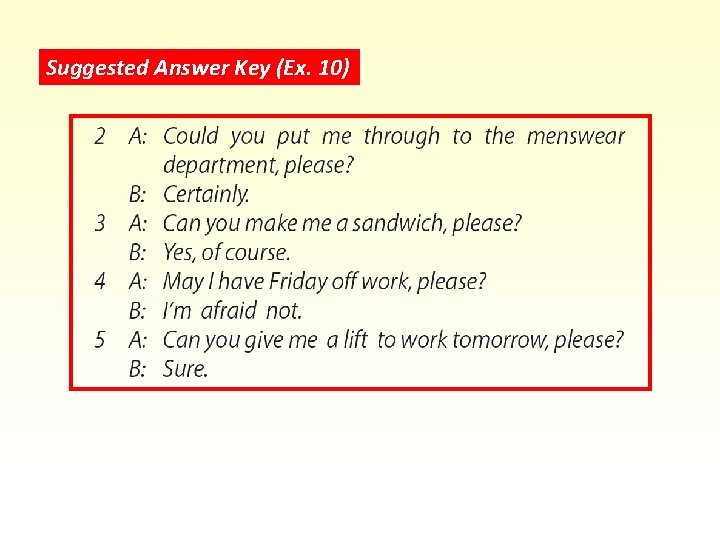 Suggested Answer Key (Ex. 10) 