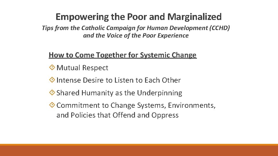 Empowering the Poor and Marginalized Tips from the Catholic Campaign for Human Development (CCHD)