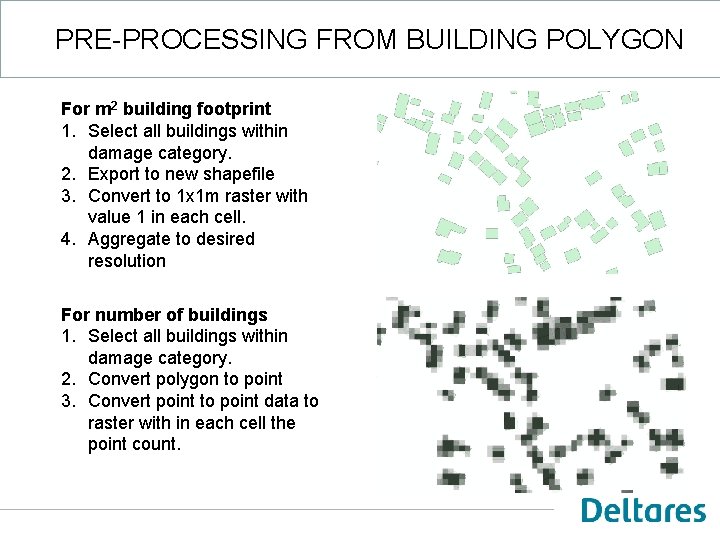 PRE-PROCESSING FROM BUILDING POLYGON For m 2 building footprint 1. Select all buildings within