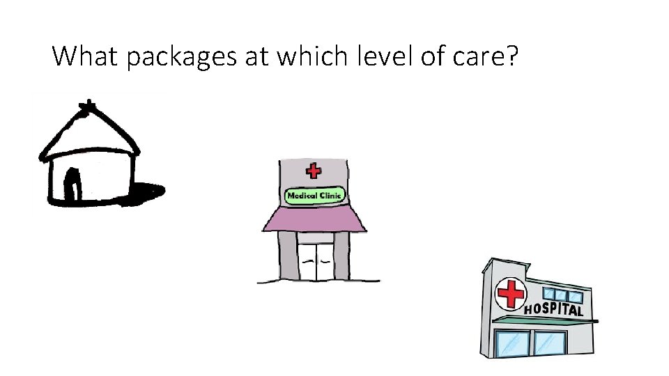 What packages at which level of care? 