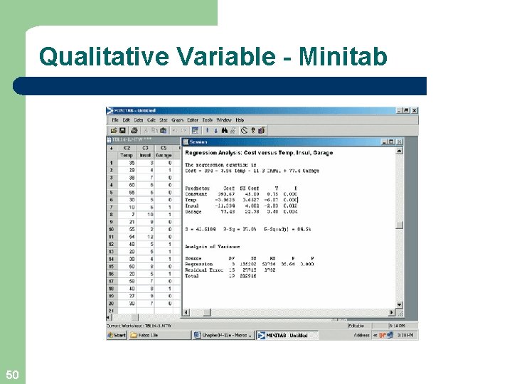 Qualitative Variable - Minitab 50 