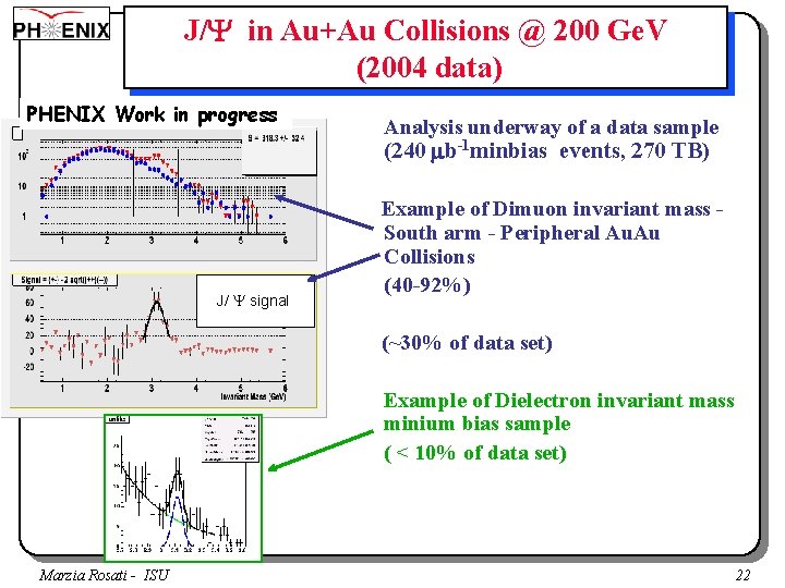 J/Y in Au+Au Collisions @ 200 Ge. V (2004 data) PHENIX Work in progress