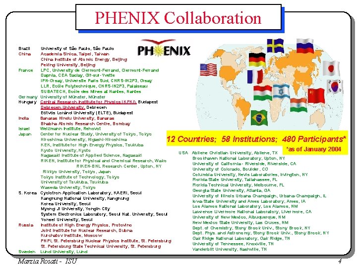 PHENIX Collaboration Brazil China University of São Paulo, São Paulo Academia Sinica, Taipei, Taiwan