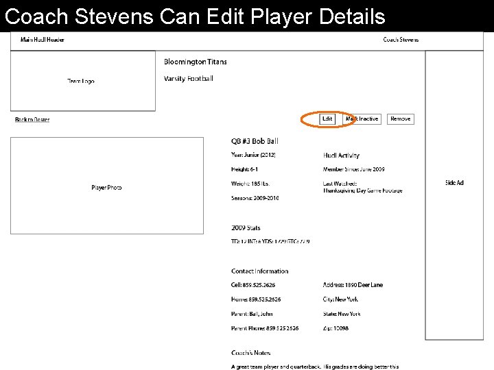 Coach Stevens Can Edit Player Details 