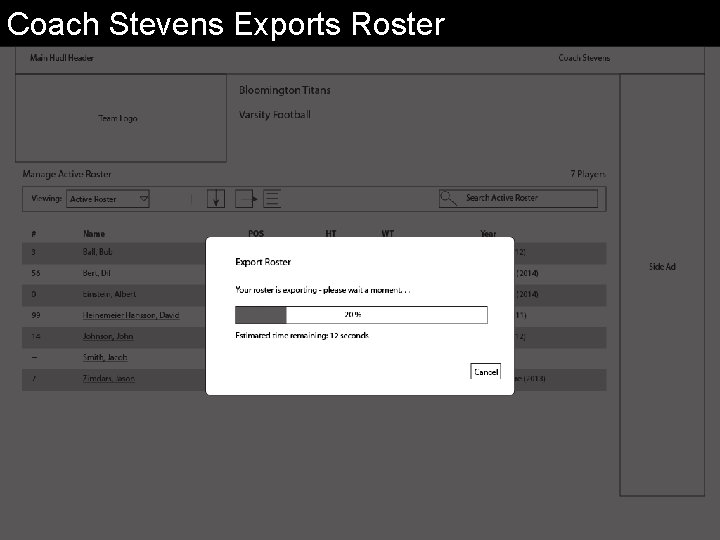 Coach Stevens Exports Roster 