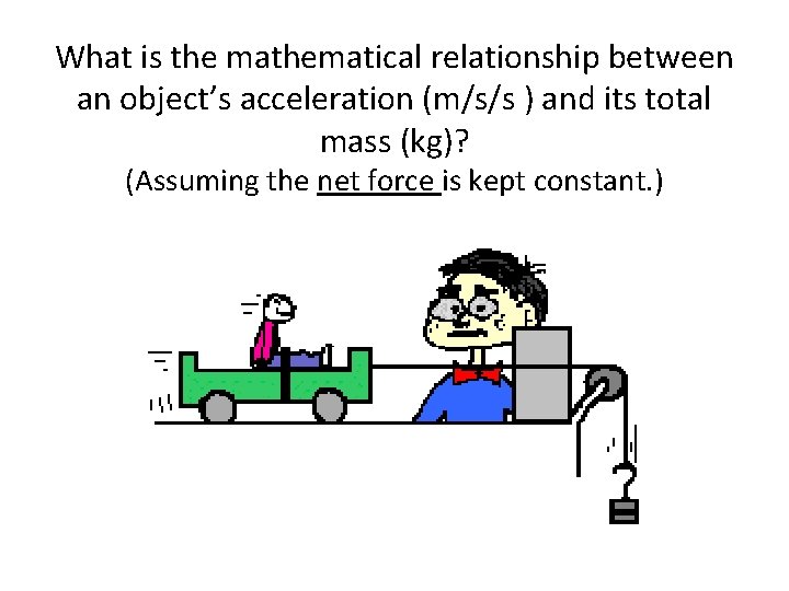 What is the mathematical relationship between an object’s acceleration (m/s/s ) and its total