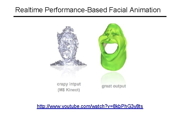 Realtime Performance-Based Facial Animation http: //www. youtube. com/watch? v=8 kb. Ph. G 3 y