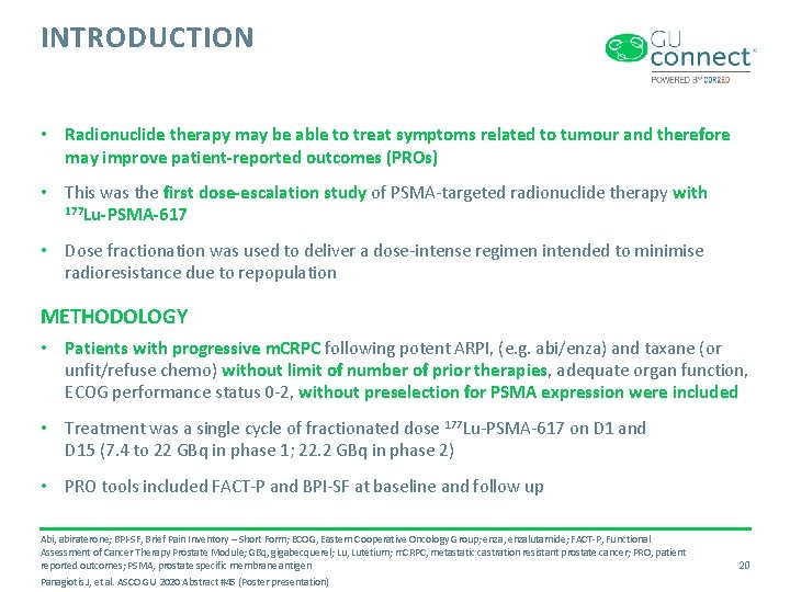 INTRODUCTION • Radionuclide therapy may be able to treat symptoms related to tumour and