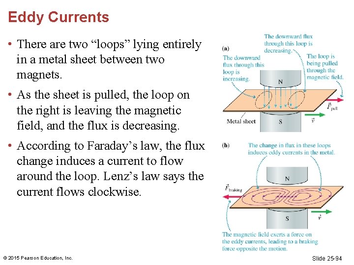 Eddy Currents • There are two “loops” lying entirely in a metal sheet between Eddy Currents • There are two “loops” lying entirely in a metal sheet between