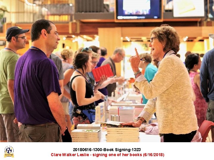 20180616 -1300 -Book Signing-1323 Clare Walker Leslie - signing one of her books (6/16/2018)