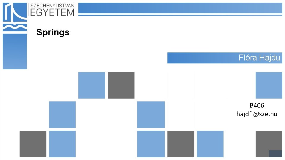 Springs Flóra Hajdu B 406 hajdfl@sze. hu 