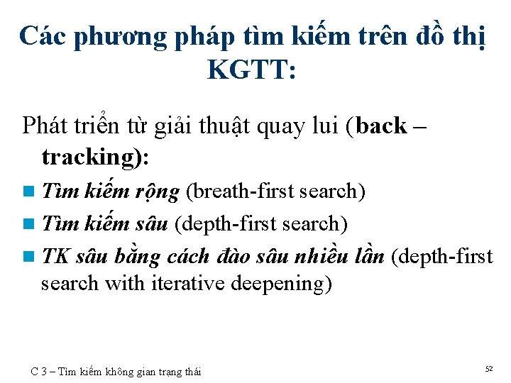 Các phương pháp tìm kiếm trên đồ thị KGTT: Phát triển từ giải thuật