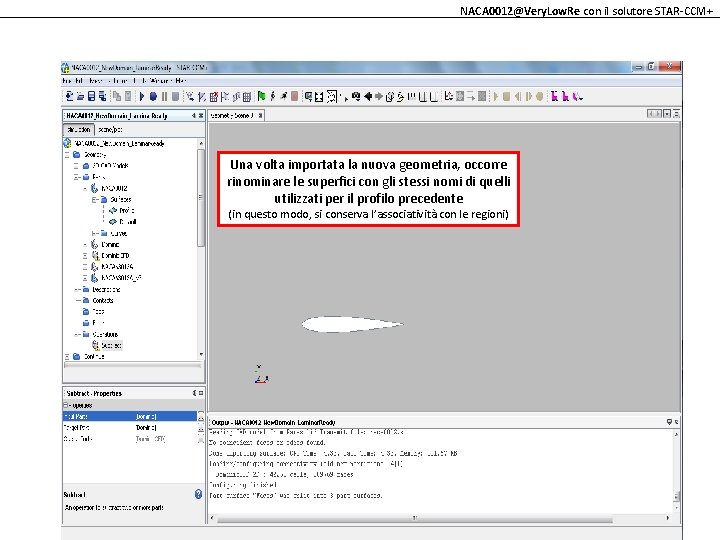 NACA 0012@Very. Low. Re con il solutore STAR-CCM+ Una volta importata la nuova geometria,