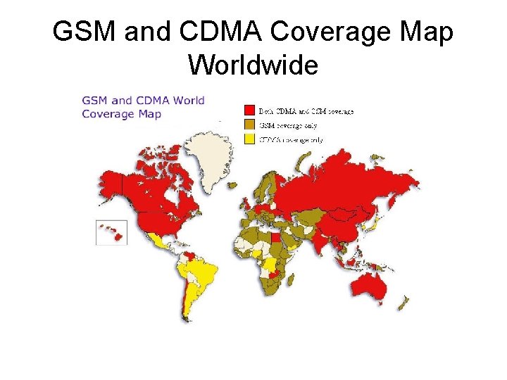 GSM and CDMA Coverage Map Worldwide 