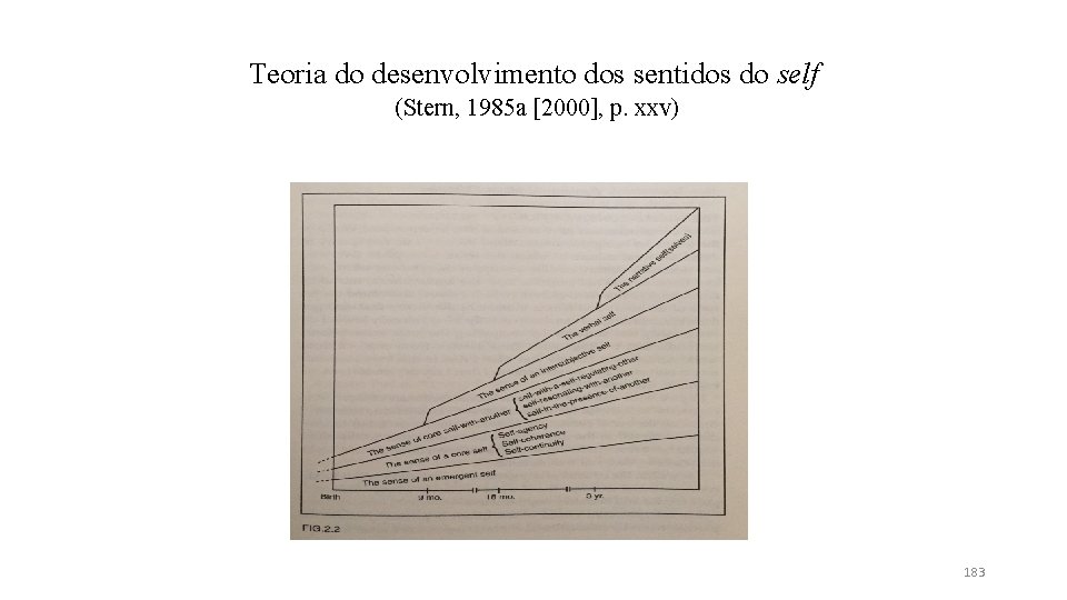 Teoria do desenvolvimento dos sentidos do self (Stern, 1985 a [2000], p. xxv) 183