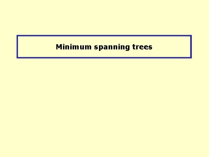 Minimum spanning trees 