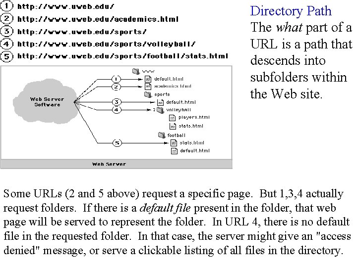 Directory Path The what part of a URL is a path that descends into