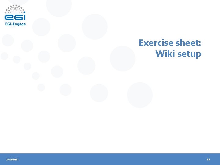 Exercise sheet: Wiki setup 2/19/2021 34 