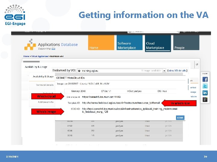 Getting information on the VA Which cloud In which size Which image 2/19/2021 39