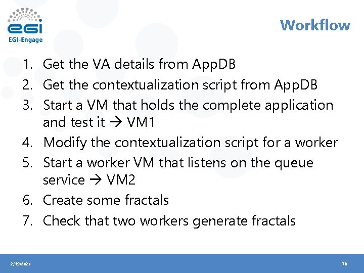 Workflow 1. Get the VA details from App. DB 2. Get the contextualization script