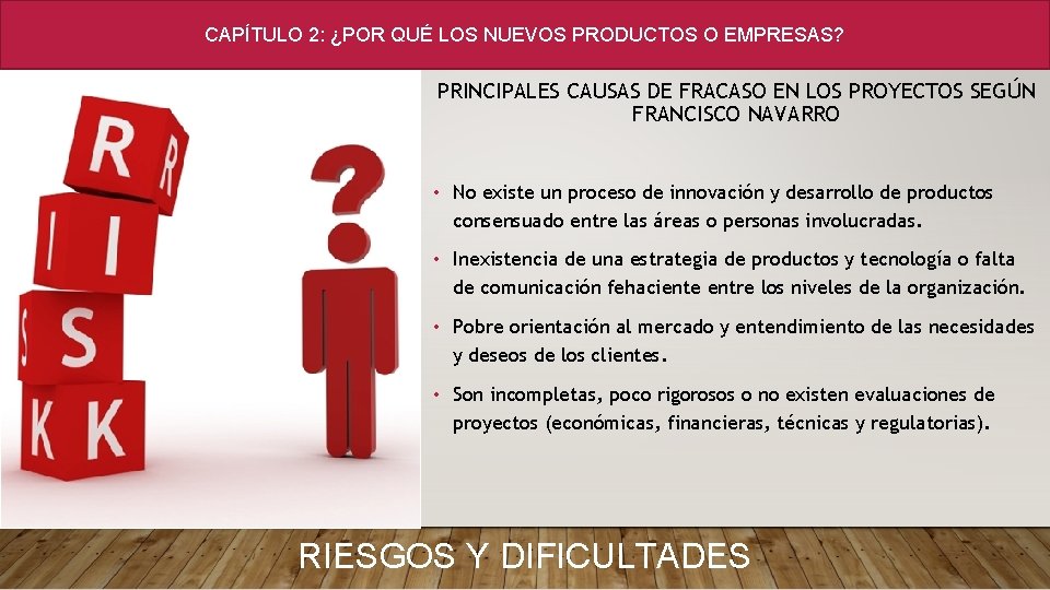 CAPÍTULO 2: ¿POR QUÉ LOS NUEVOS PRODUCTOS O EMPRESAS? PRINCIPALES CAUSAS DE FRACASO EN