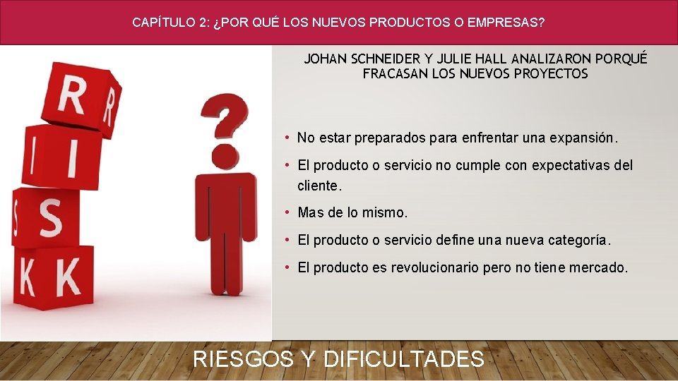 CAPÍTULO 2: ¿POR QUÉ LOS NUEVOS PRODUCTOS O EMPRESAS? JOHAN SCHNEIDER Y JULIE HALL CAPÍTULO 2: ¿POR QUÉ LOS NUEVOS PRODUCTOS O EMPRESAS? JOHAN SCHNEIDER Y JULIE HALL