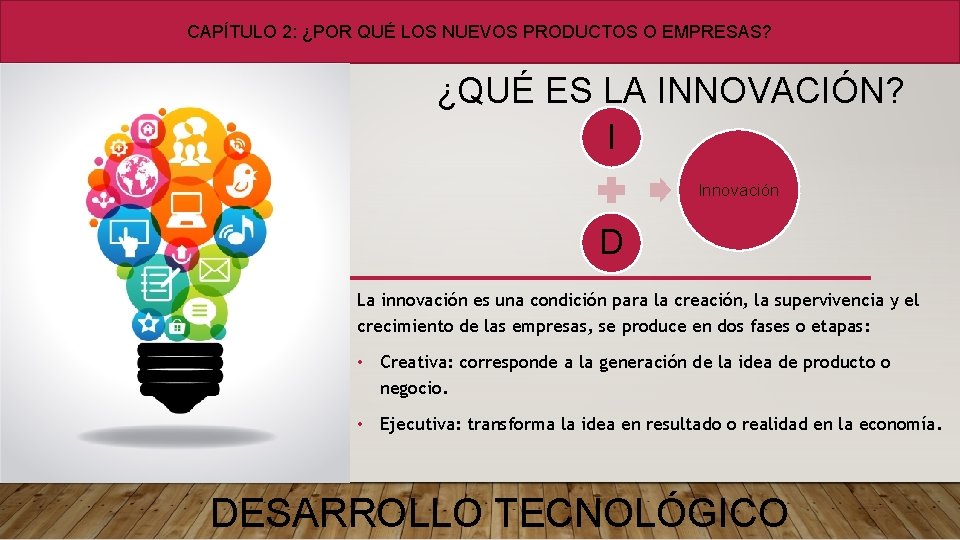 CAPÍTULO 2: ¿POR QUÉ LOS NUEVOS PRODUCTOS O EMPRESAS? ¿QUÉ ES LA INNOVACIÓN? I CAPÍTULO 2: ¿POR QUÉ LOS NUEVOS PRODUCTOS O EMPRESAS? ¿QUÉ ES LA INNOVACIÓN? I