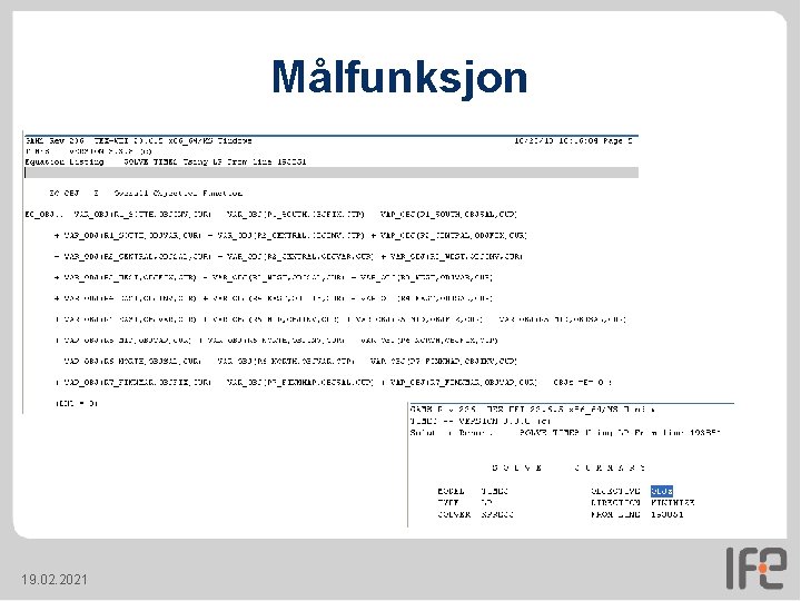 Målfunksjon 19. 02. 2021 Målfunksjon 19. 02. 2021