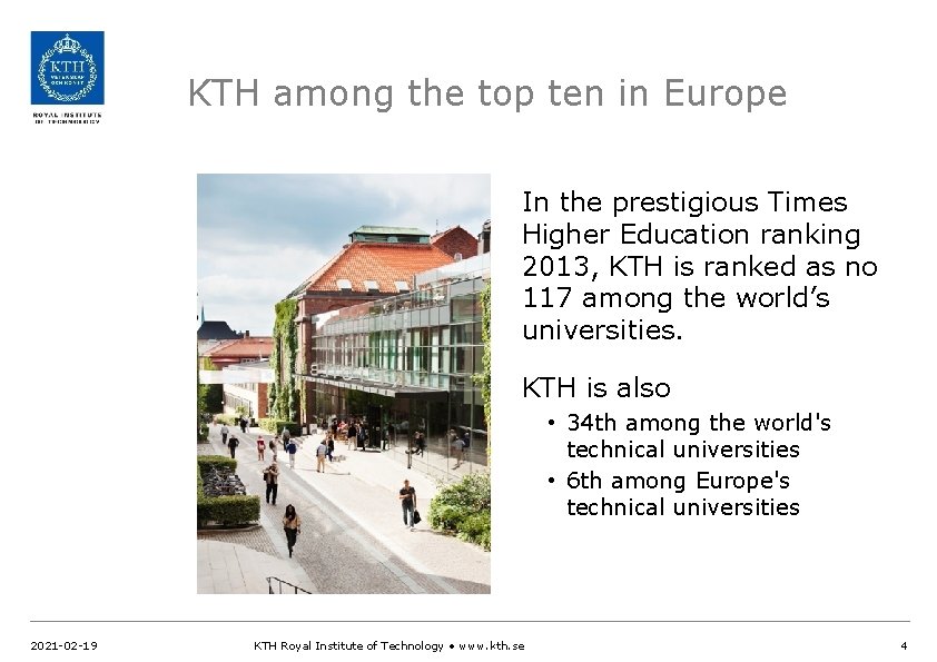 KTH among the top ten in Europe In the prestigious Times Higher Education ranking