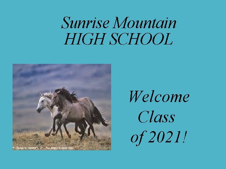 Sunrise Mountain HIGH SCHOOL Welcome Class of 2021! 
