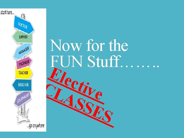Now for the FUN Stuff……. . Ele c CL tive AS SE S 