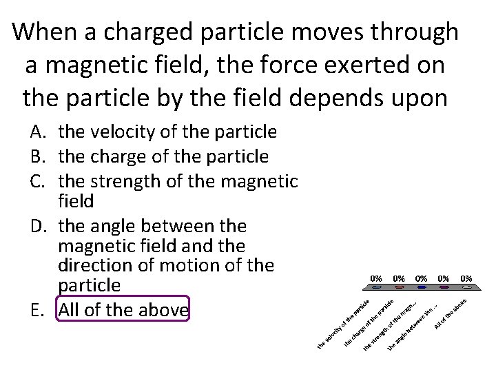When a charged particle moves through a magnetic field, the force exerted on the