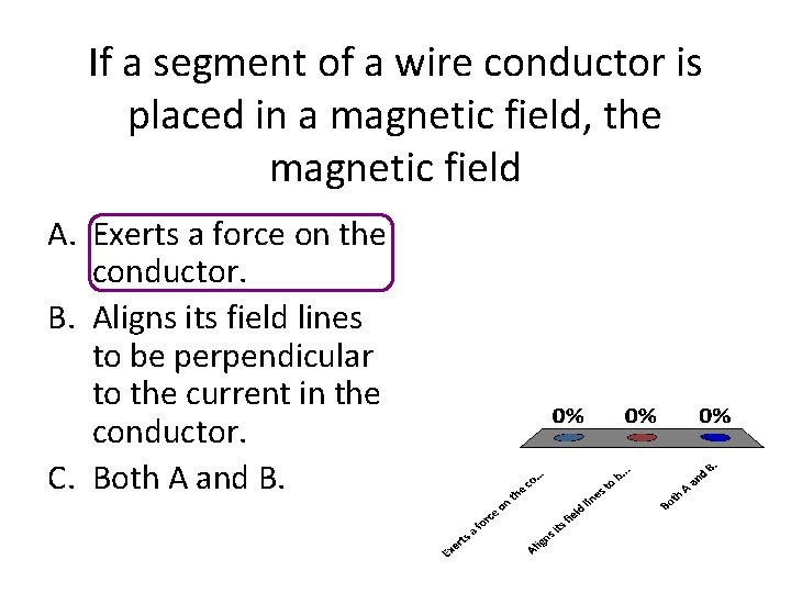 If a segment of a wire conductor is placed in a magnetic field, the