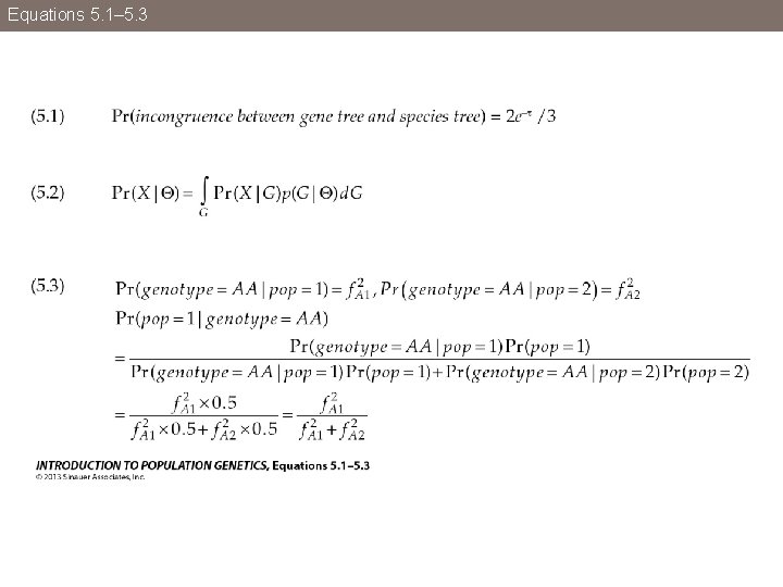 Equations 5. 1– 5. 3 