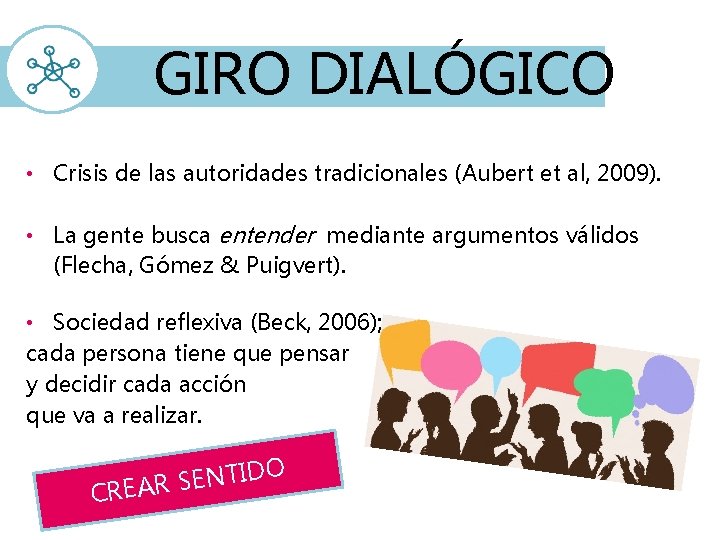 GIRO DIALÓGICO • Crisis de las autoridades tradicionales (Aubert et al, 2009). • La