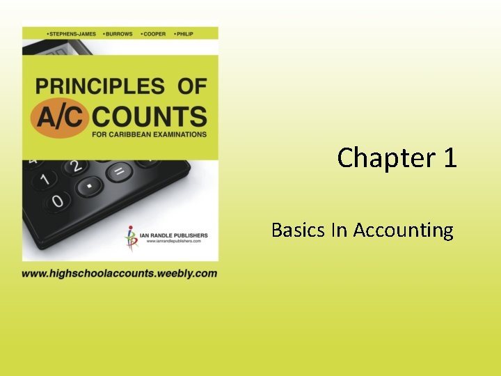 Chapter 1 Basics In Accounting 