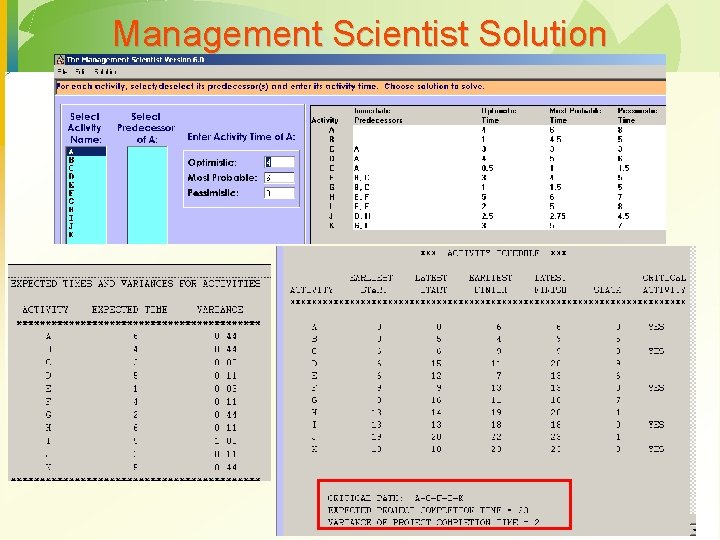 Management Scientist Solution 21 