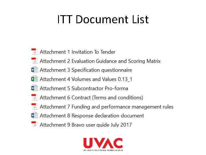 ITT Document List 