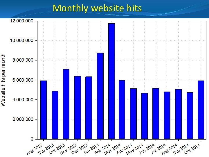 Monthly website hits 