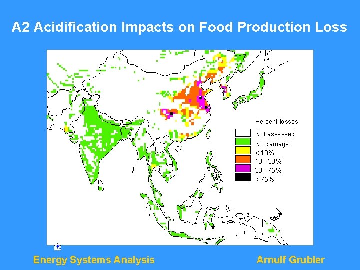 A 2 Acidification Impacts on Food Production Loss Percent losses Not assessed No damage